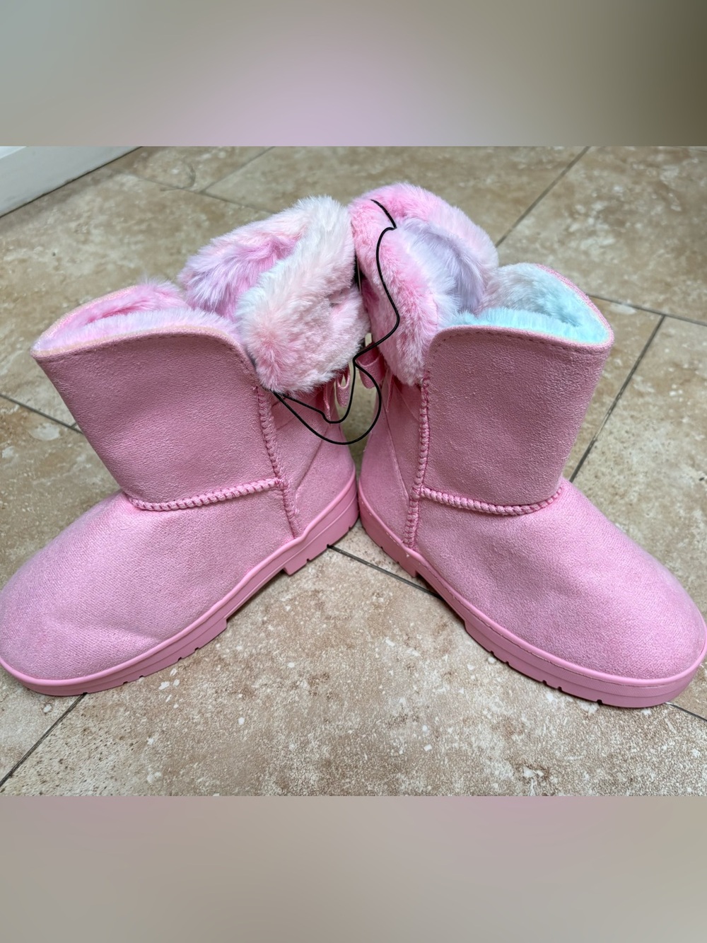 New with tags girls bebe Pink Plush-Lined Kids Winter Boots size 13